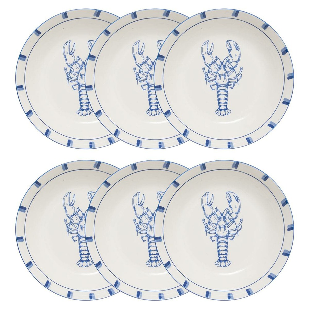Lot de 6 assiette oceania bleu