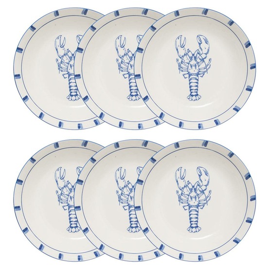 Lot de 6 assiette oceania bleu