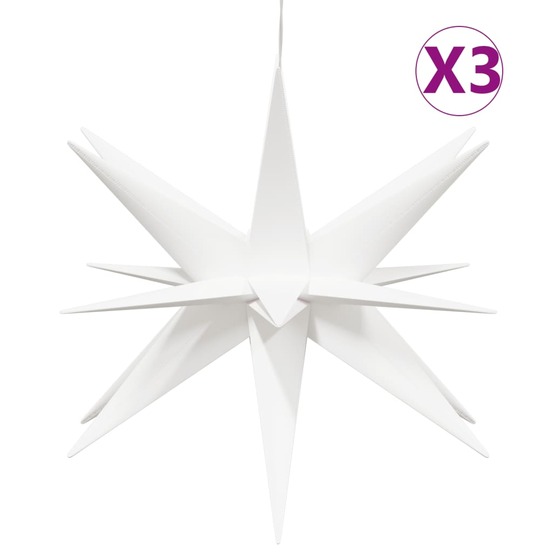 Lumières de noël avec led 3 pcs pliable blanc 57 cm