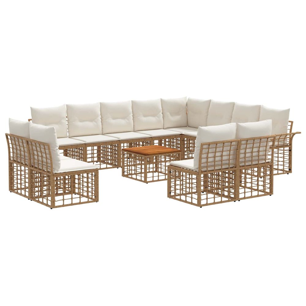 Ensemble de canapés d'extérieur 13 pc blanc naturel et crème