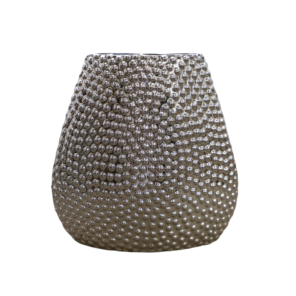 Vase céramique argenté 23 x 23.5 cm