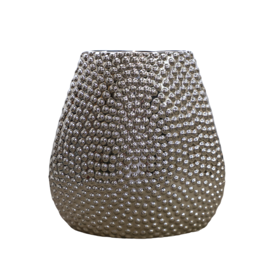 Vase céramique argenté 23 x 23.5 cm