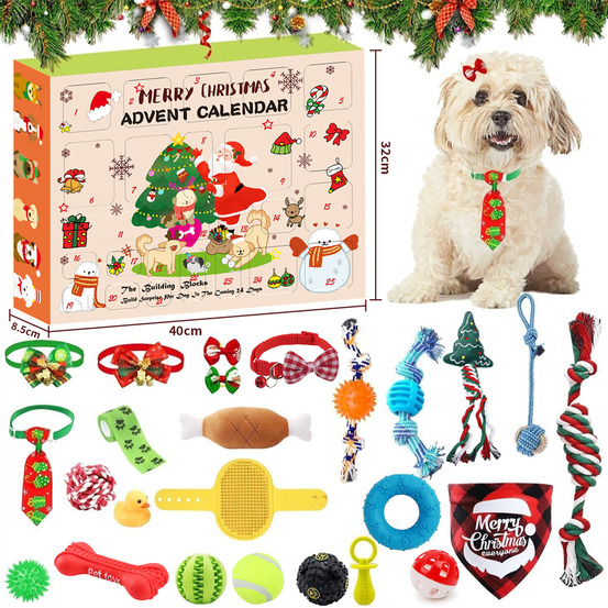 Calendrier de l'avent pour chiens - 24 jouets différents - le cadeau parfait pour votre chien