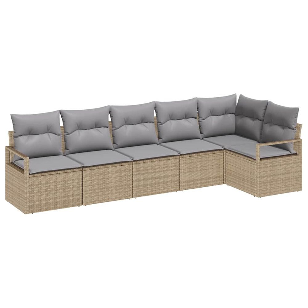 Ensemble de canapés 6 pc beige polyrotin
