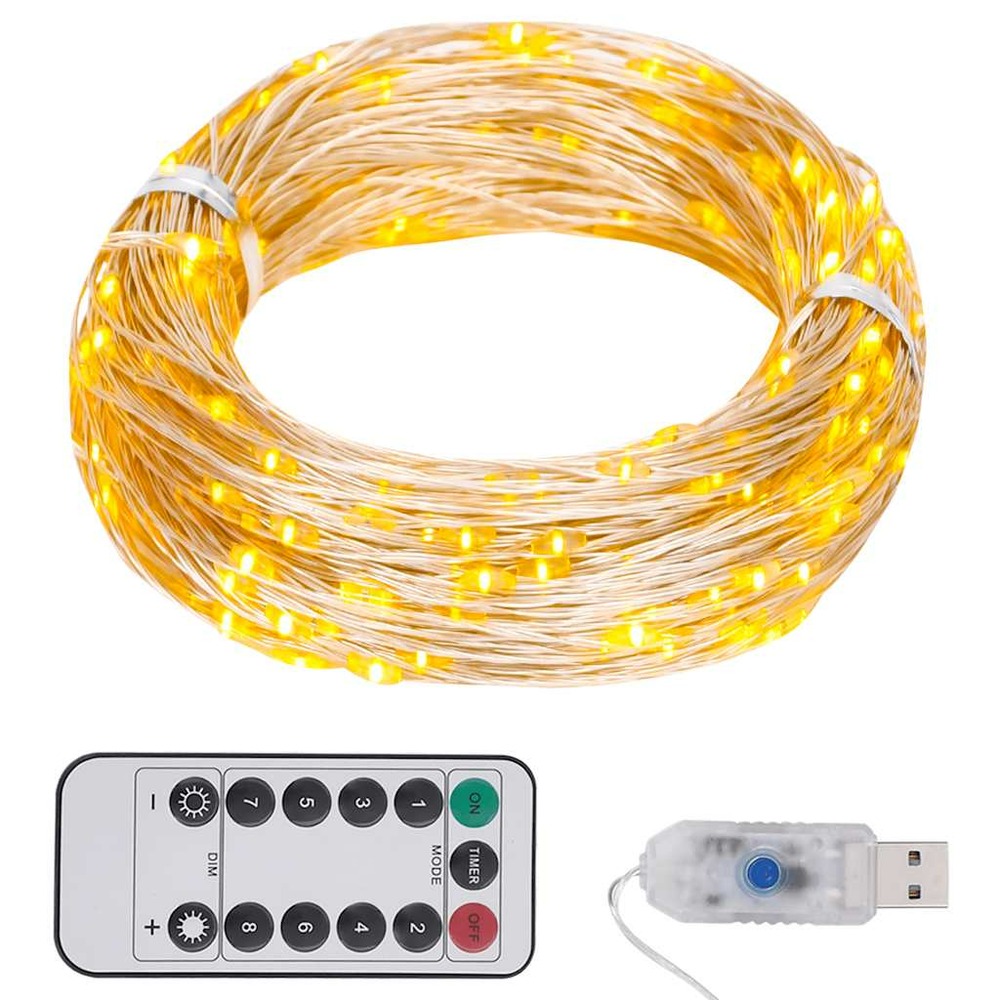 Guirlande led avec 150 led blanc chaud 15 m