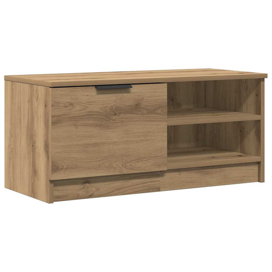 Meuble tv chêne artisanal 80x35x36,5 cm bois d'ingénierie