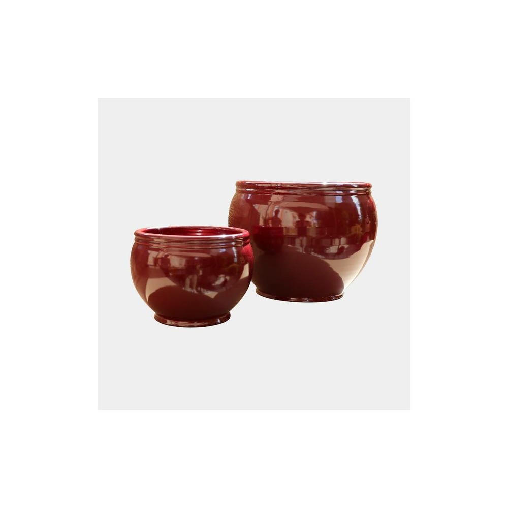 Pot bouton de rose cerise d27 h24