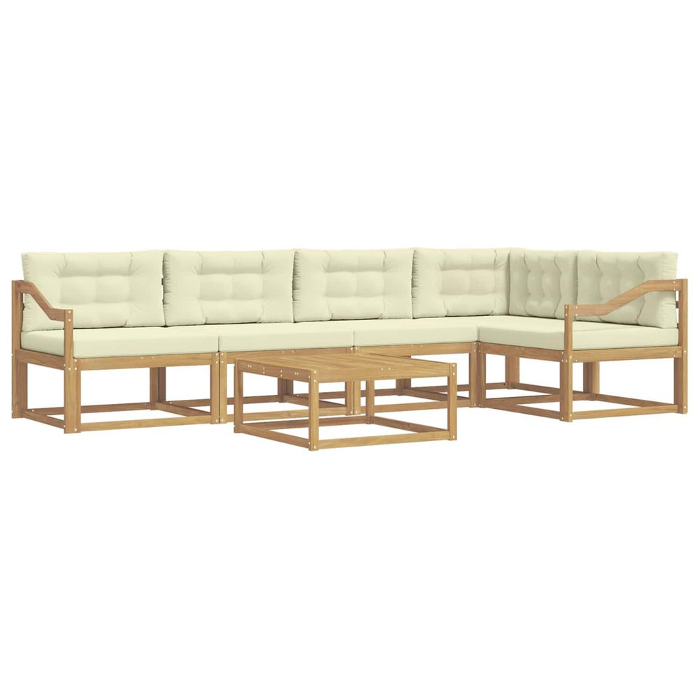Ensemble de canapés d'extérieur 6 pc blanc et crème polyester