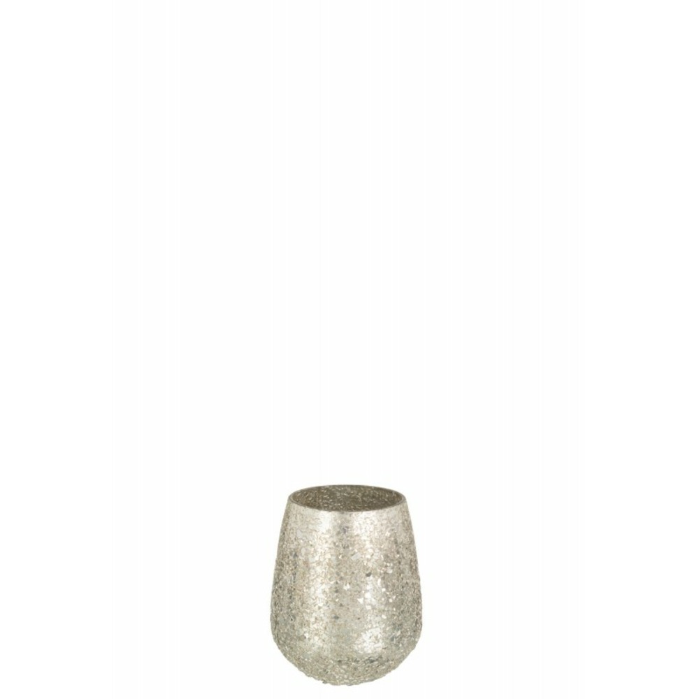 Photophore en verre or 10,5x10,5x12cm