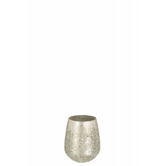 Photophore en verre or 10,5x10,5x12cm