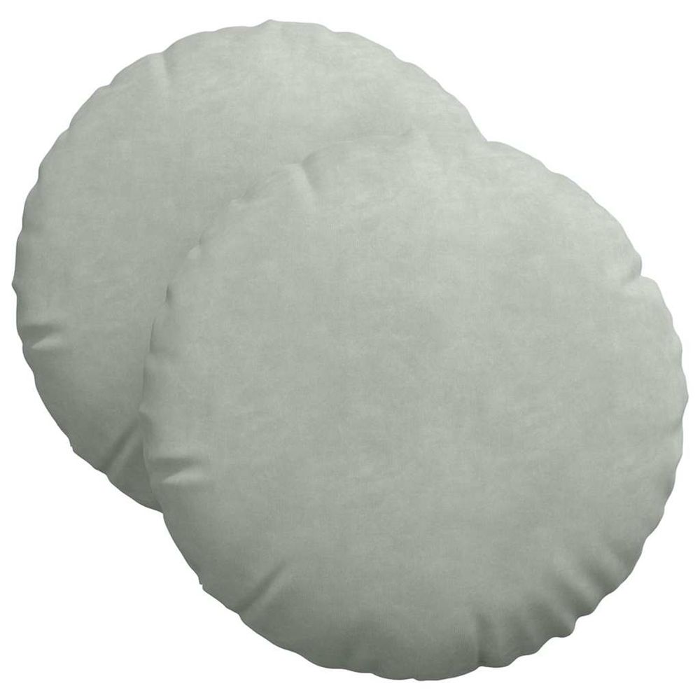 Coussins de siège 2 pcs gris clair ø 40 x 13 cm velours