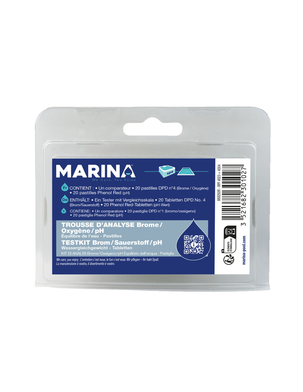 Trousse d'analyse brome oxygène/ph pastilles - marina