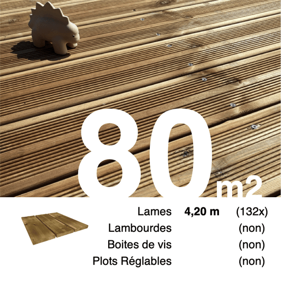 Lames de terrasse pin autoclave marron 27 x 145 mm • longueur 4,2 m • classe 3b • lot pour 80 m²