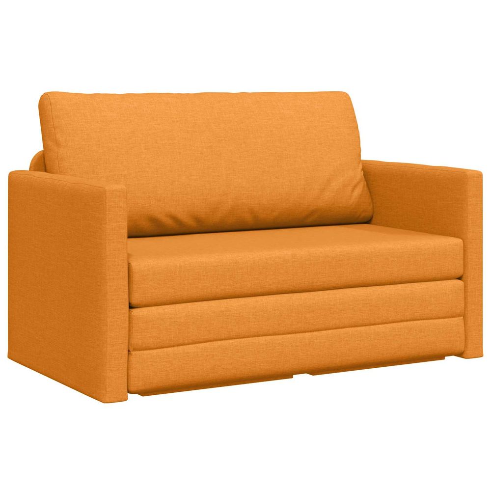 Canapé-lit jaune foncé 124 x 71 x 78 cm tissu