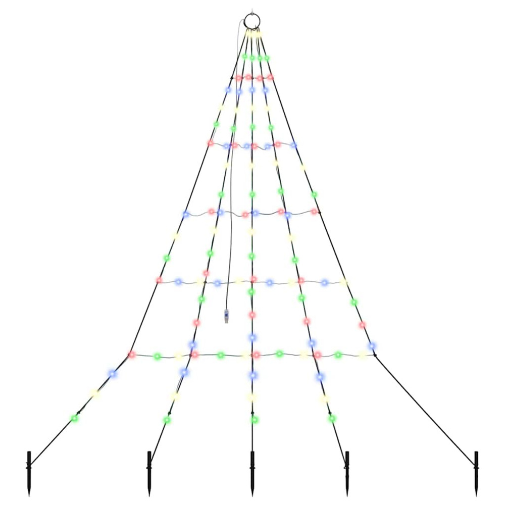 Arbre de noël led avec piquets au sol multicolore 182 cm métal