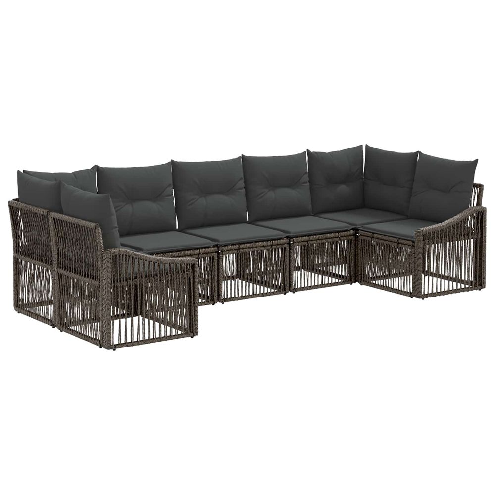 Ensemble de canapé de jardin 7 pc 7-nombre de places gris