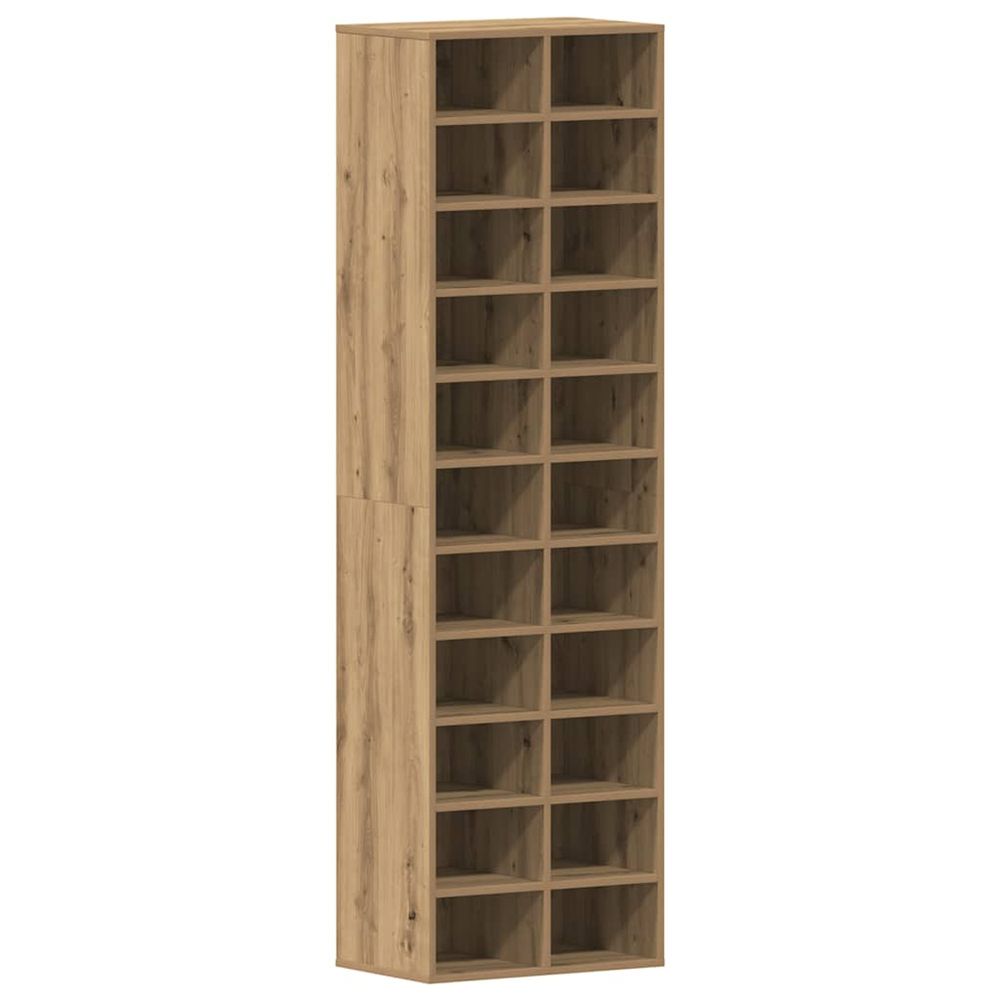 Meuble à chaussures chêne artisanal 54x34x183cm bois ingénierie
