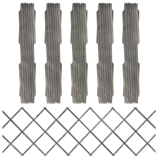 Clôture à treillis 5 pcs gris bois de sapin massif 180x60 cm