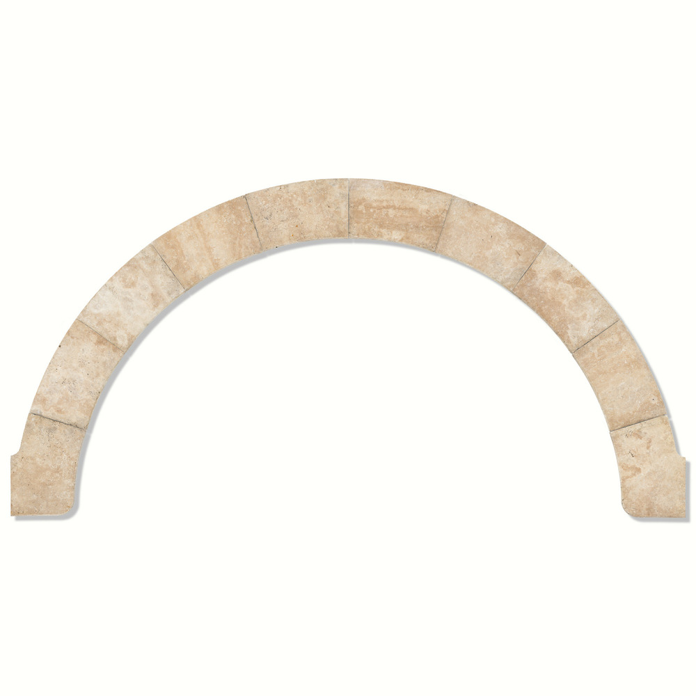 Margelles pour escalier roman travertin beige clair 150x33x3 cm bord 1/2 rond (à l'unité) - ro'ma nature