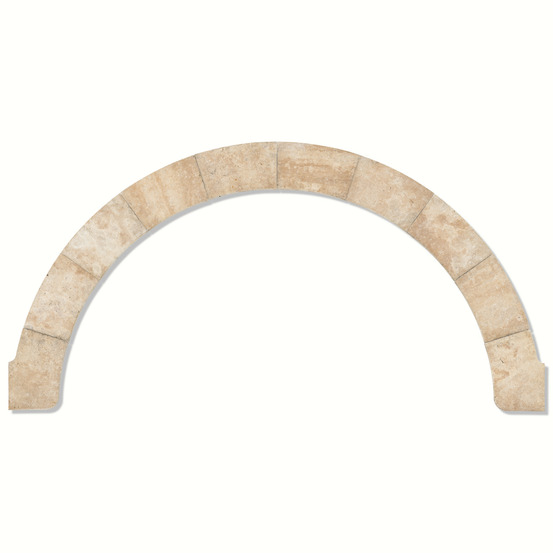 Margelles pour escalier roman travertin beige clair 150x33x3 cm bord 1/2 rond (à l'unité) - ro'ma nature