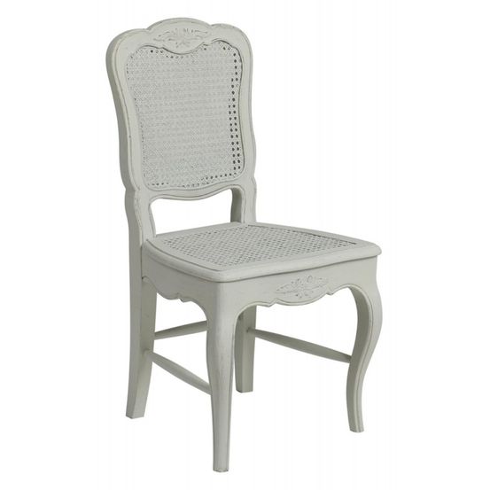 Lot de 2 chaises canné jeanne bois blanc - château interior's