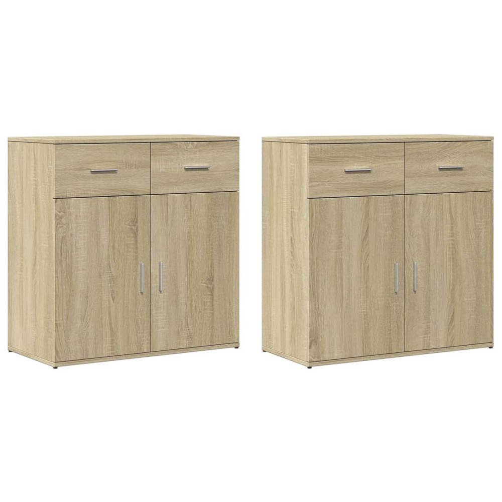 Buffet bahut commode armoire meuble de rangement organisateur cuisine salle de séjour salons lot de 2 sonoma 79 x 38 x 80 cm