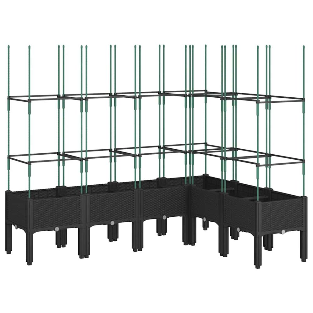 Jardinière avec treillis noir 160x120x142,5 cm pp