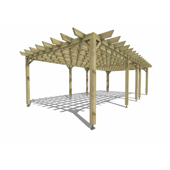 Pergola bois • 9m x 4m • indépendante • style retro • livraison comprise