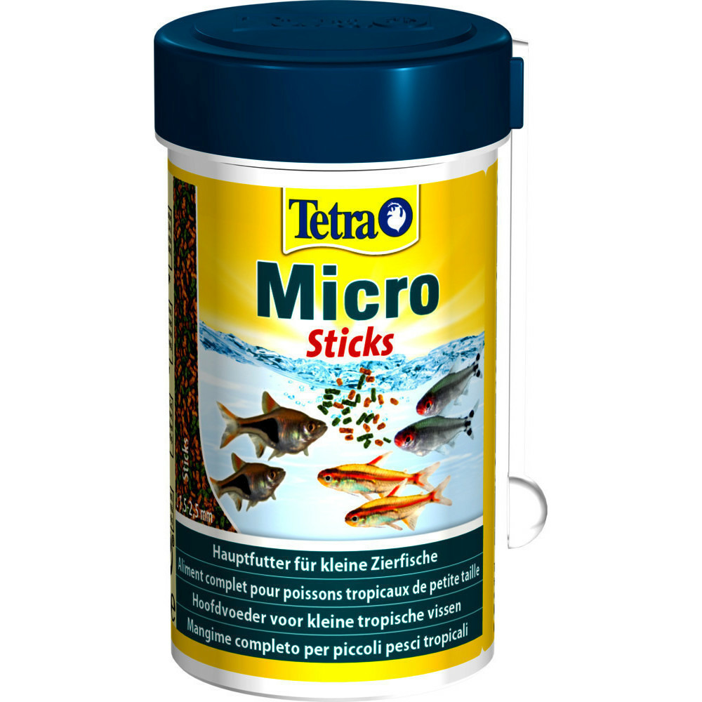 Micro sticks, aliment complet pour petit poissons tropicaux 45g/100ml