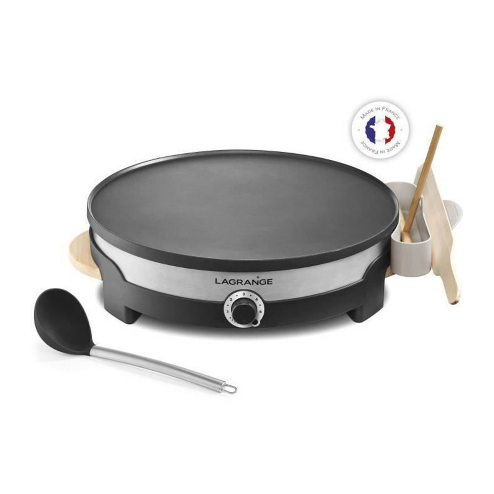 Lagrange crepiere tradi - 1500w - plaque de 35cm - 1 grande louche, 1 repartiteur, 1 grande spatule et un rince repartiteur