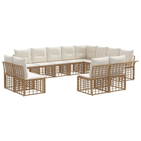 Ensemble de canapés d'extérieur 12 pc blanc naturel et crème