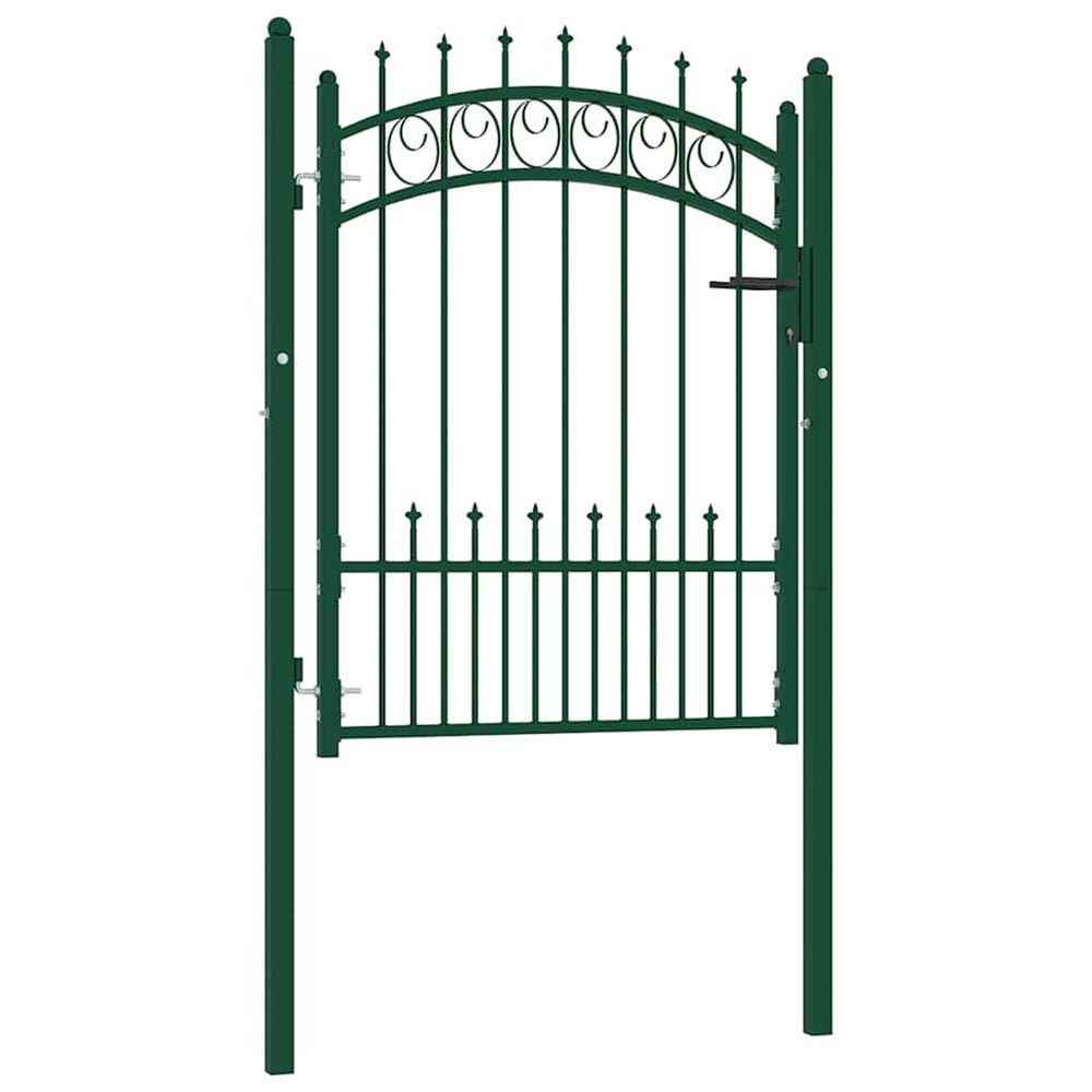Portail de clôture emmen avec pointes en acier 104 x 109,5 cm vert