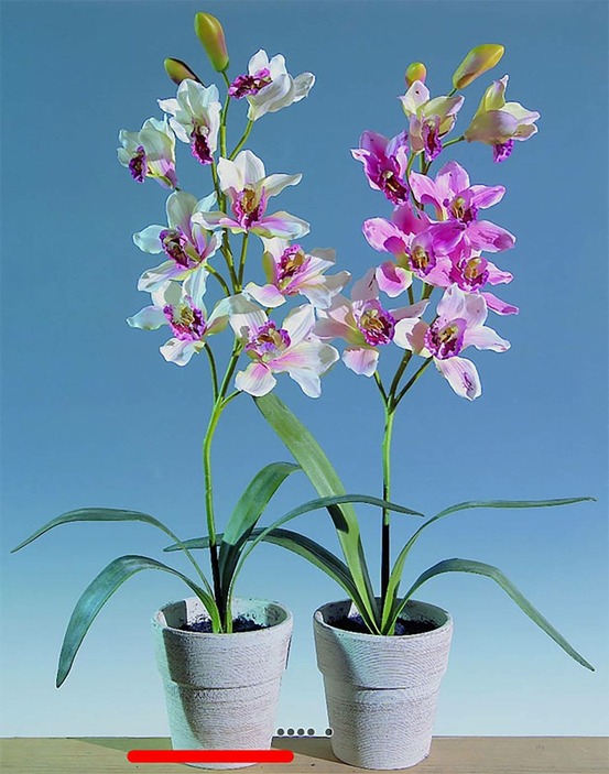 Grande orchidée artificielle en pot h 68 cm rose-crème - couleur: rose-crème