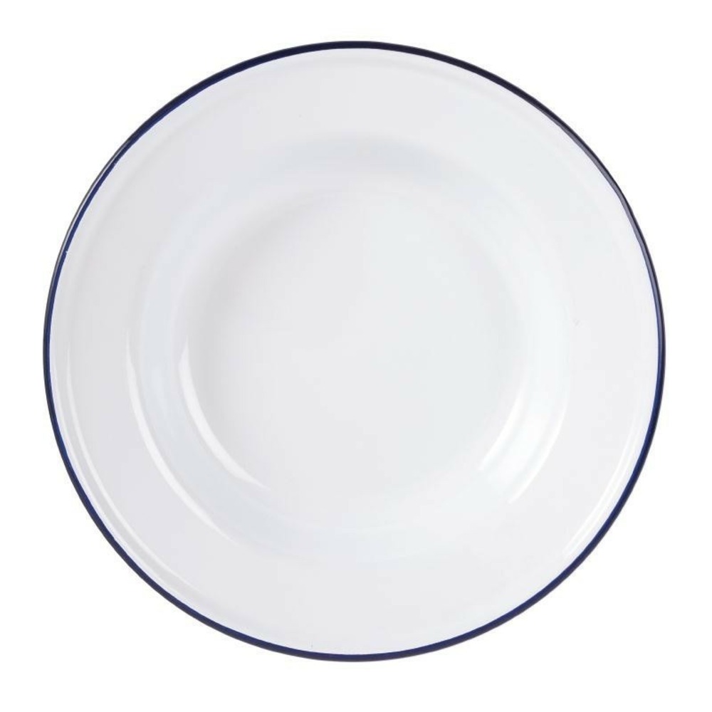 Assiette creuse en acier emaillé 245 mm - lot de 6 - olympia