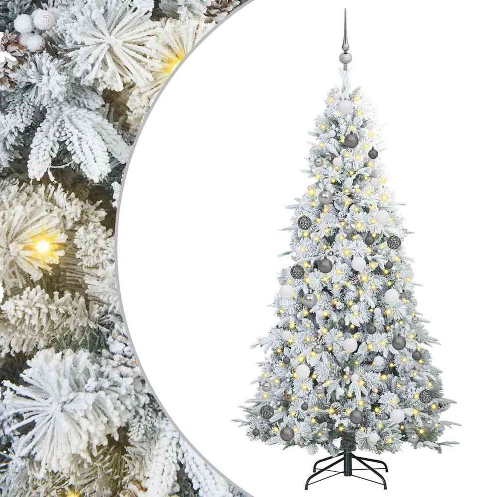Sapin de noël artificiel à branches articulées blanc 210 cm