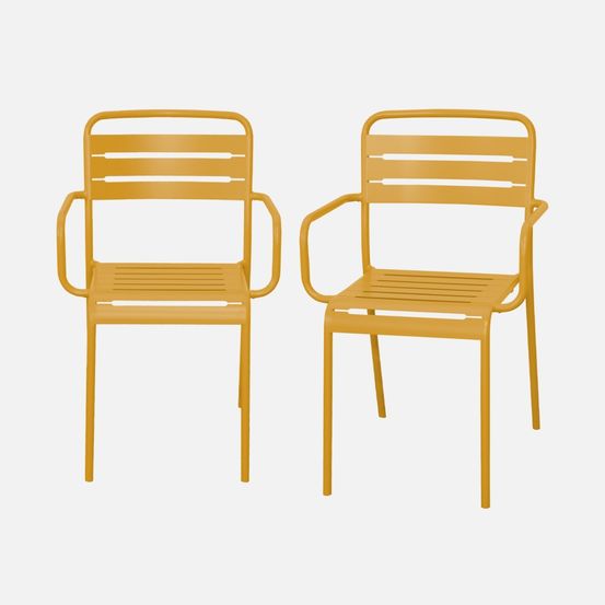 Lot de 2 fauteuils de jardin acier, amélia l50.4 x p53 x h79.5 cm