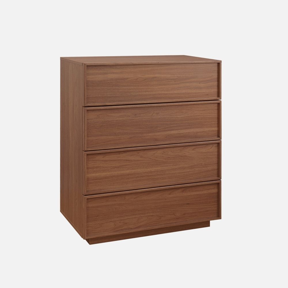 Commode de rangement décor bois 4 tiroirs l 80 x p 43 x h 98,5cm - kuba