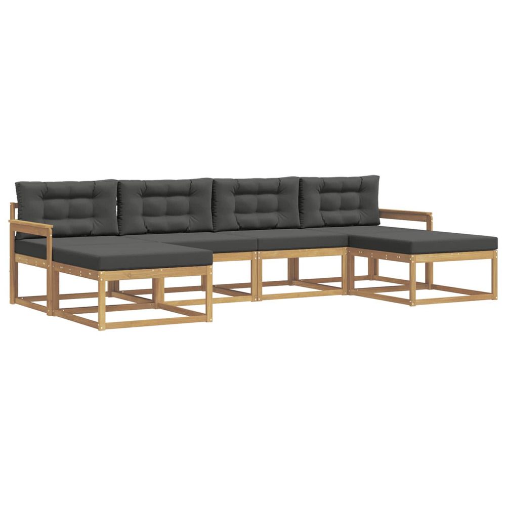 Ensemble de canapés d'extérieur 6 pc blanc et anthracite