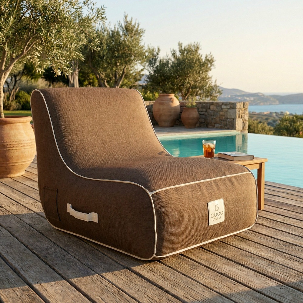 Fauteuil de jardin gonflable riviera collection moka - chocolat