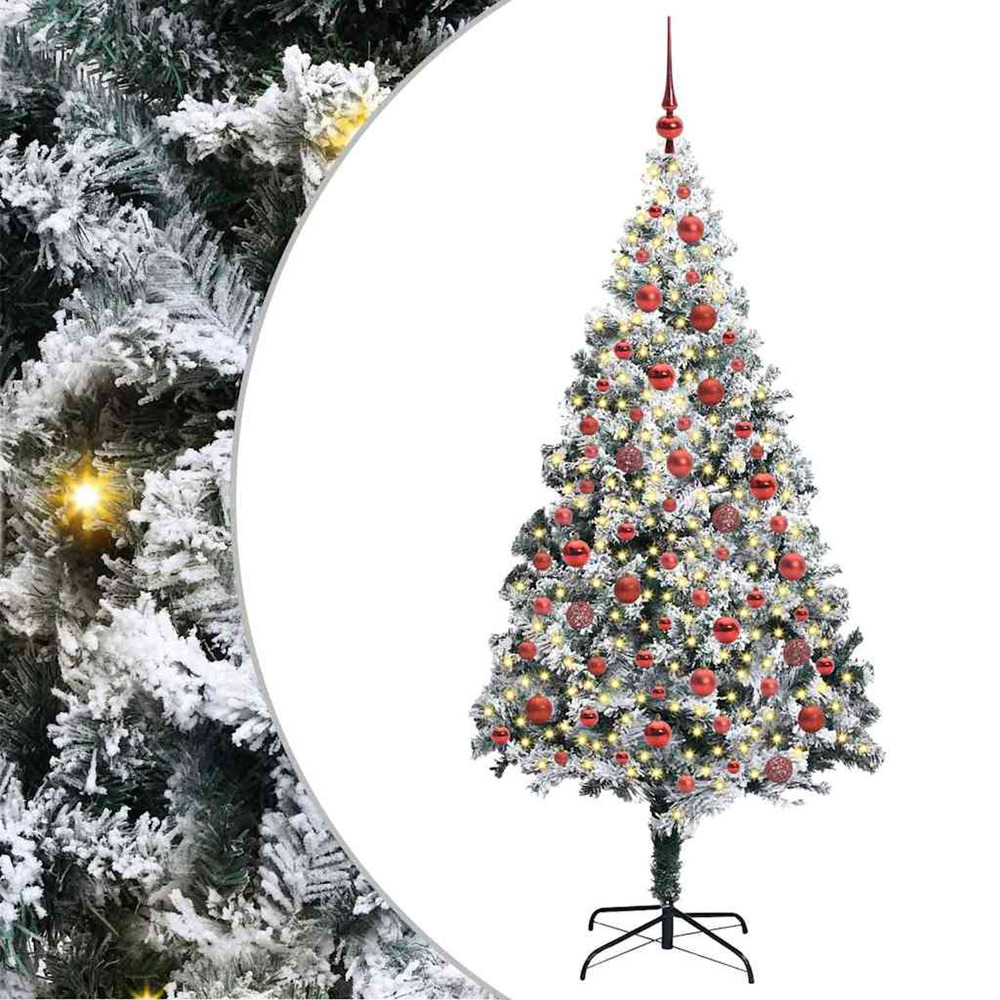 Sapin de noël artificiel blanc 180 cm pvc, acier et plastique