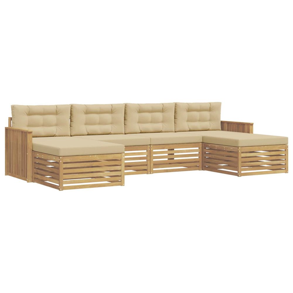 Ensemble de canapés d'extérieur 6 pc blanc et beige