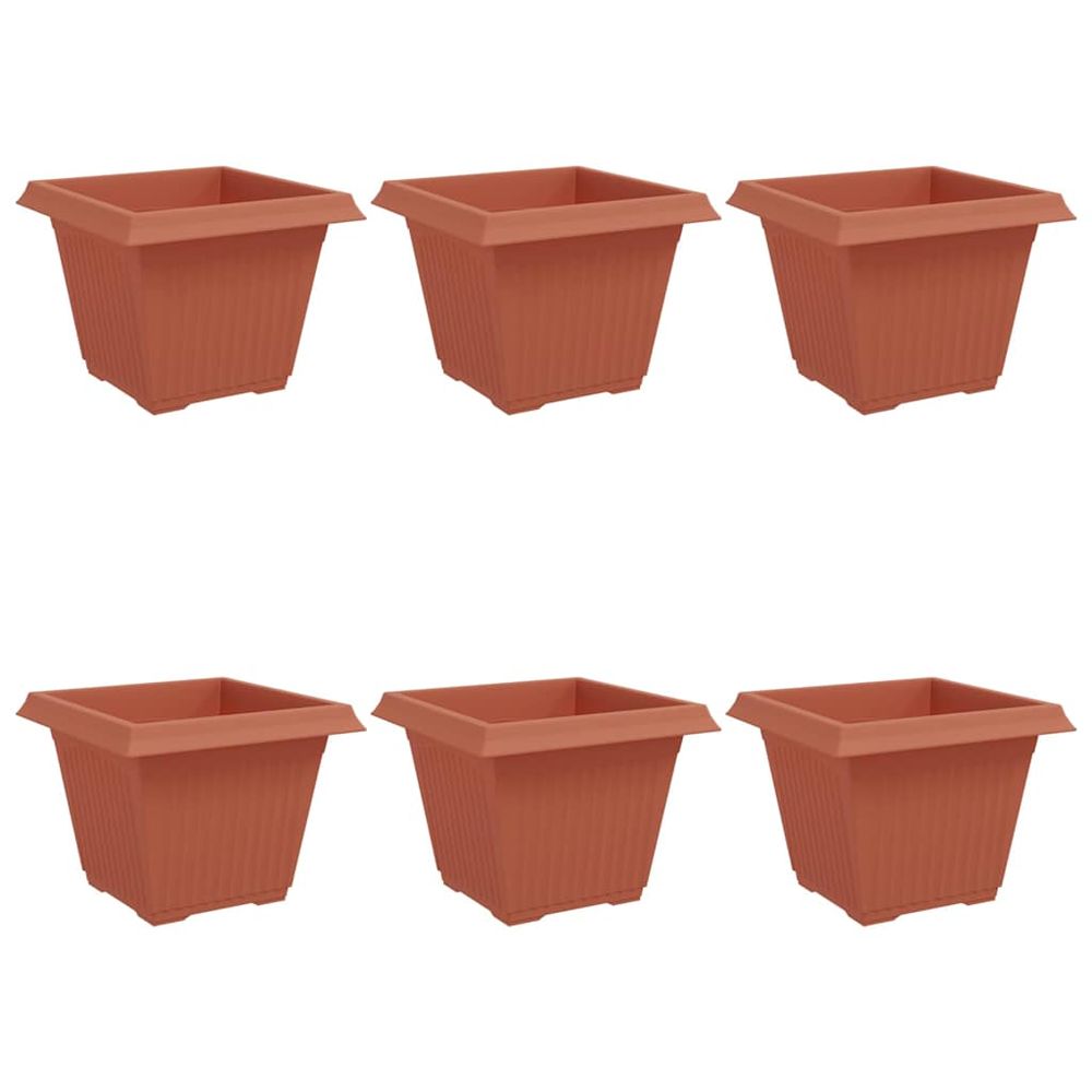 Pot de fleurs carré 6 pc rouge brique 43 x 43 x 33,5 cm