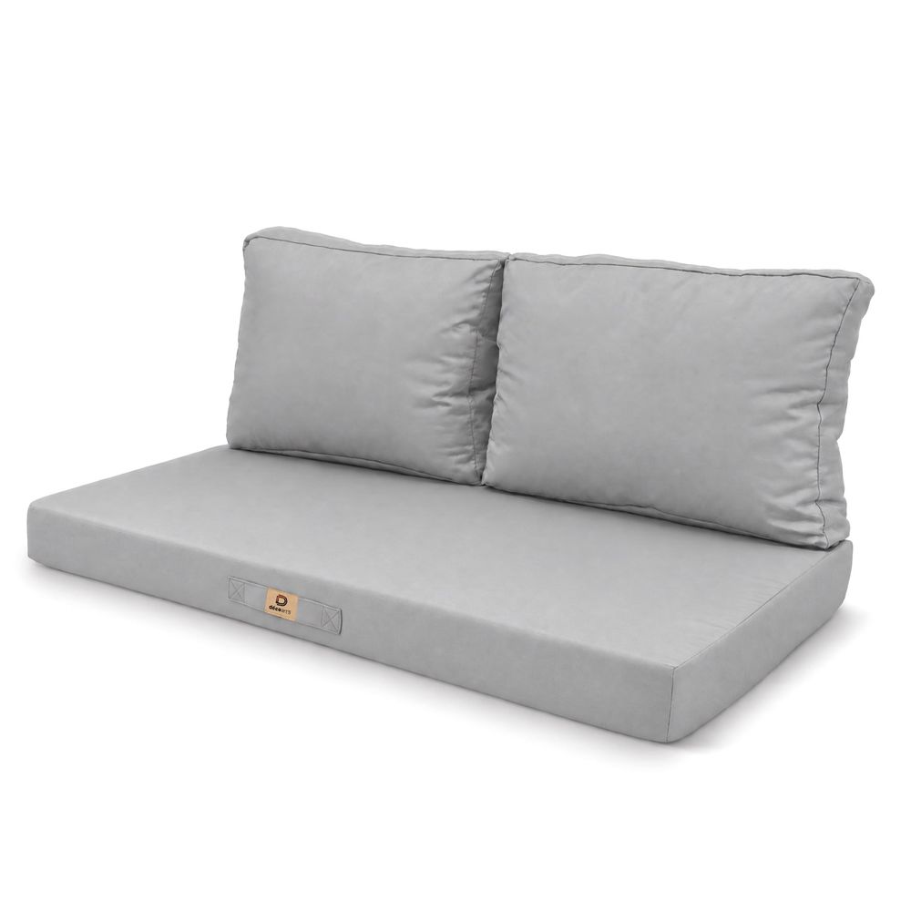 Coussins pour salon de jardin déhoussable 120x60cm gris galet