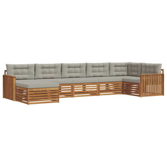 Ensembles de canapés avec coussin 7 pcs gris naturel et clair