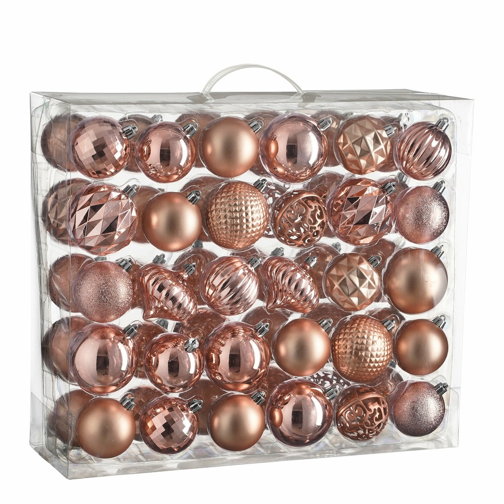 House of seasons - boules de noël incassable rose - 60 pièces