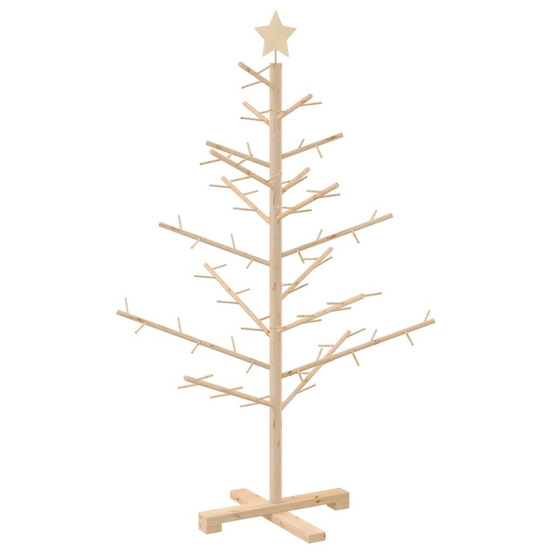 Arbre de noël en bois naturel 125 cm bois massif en pin
