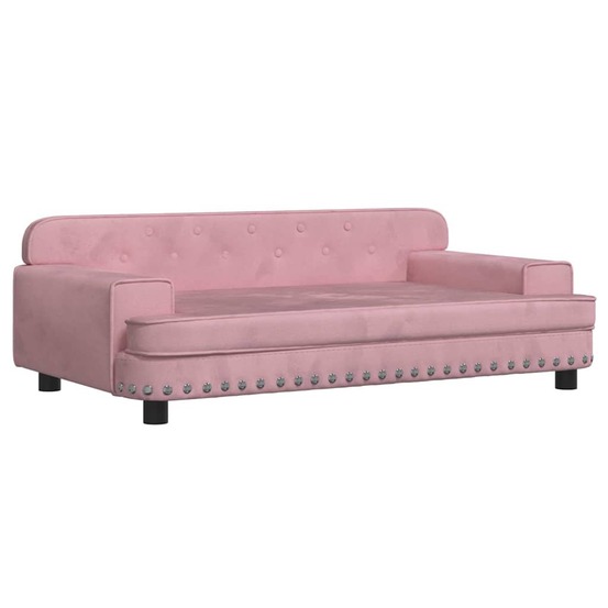 Lit pour chien panier canapé confortable 90 x 53 x 30 cm velours rose