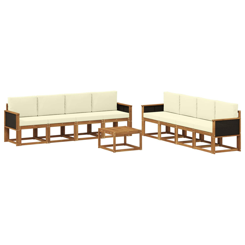 Ensemble de canapés d'extérieur 7 pcs naturel et crème