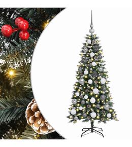 Sapin de noël artificiel vert 120 cm pvc, plastique et acier