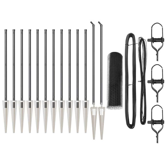 Clôture avec poteaux gris 0.5 x 25 m acier recouvert de pvc